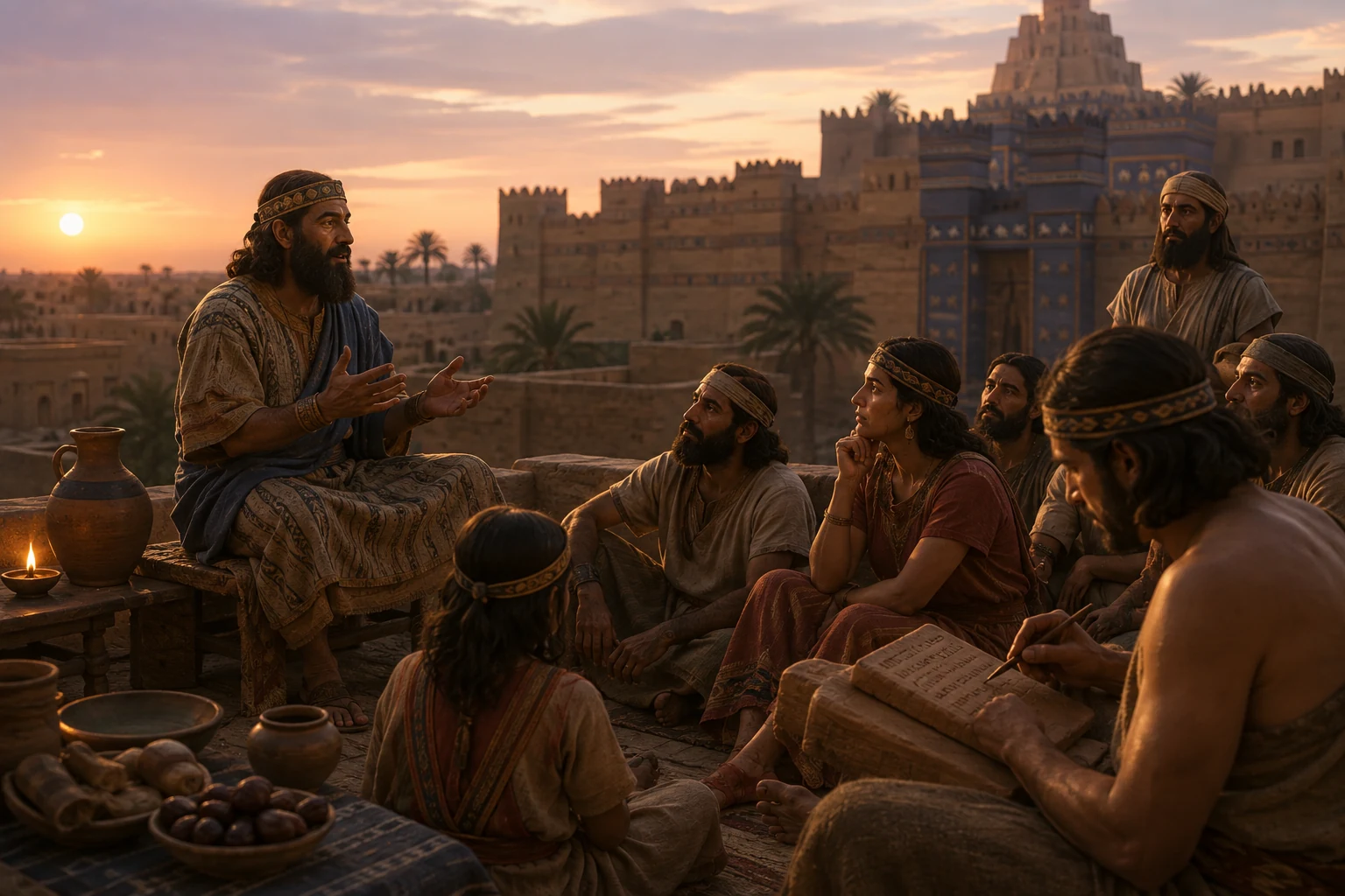 Recitación y escritura de la Epopeya de Gilgamesh.