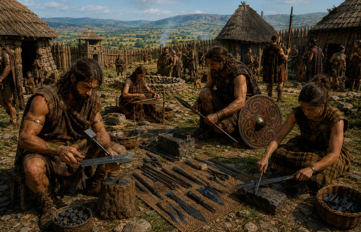 Forja de herramientas de hierro.