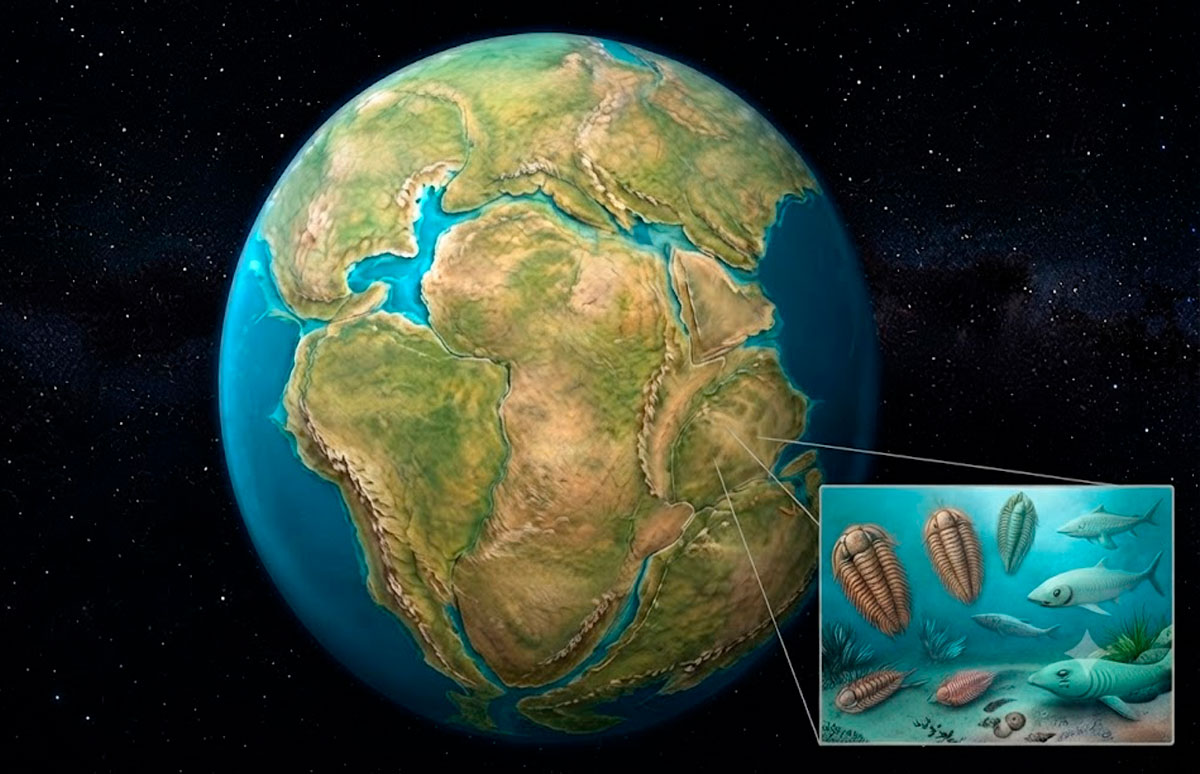 Representación del supercontinente Pangea.